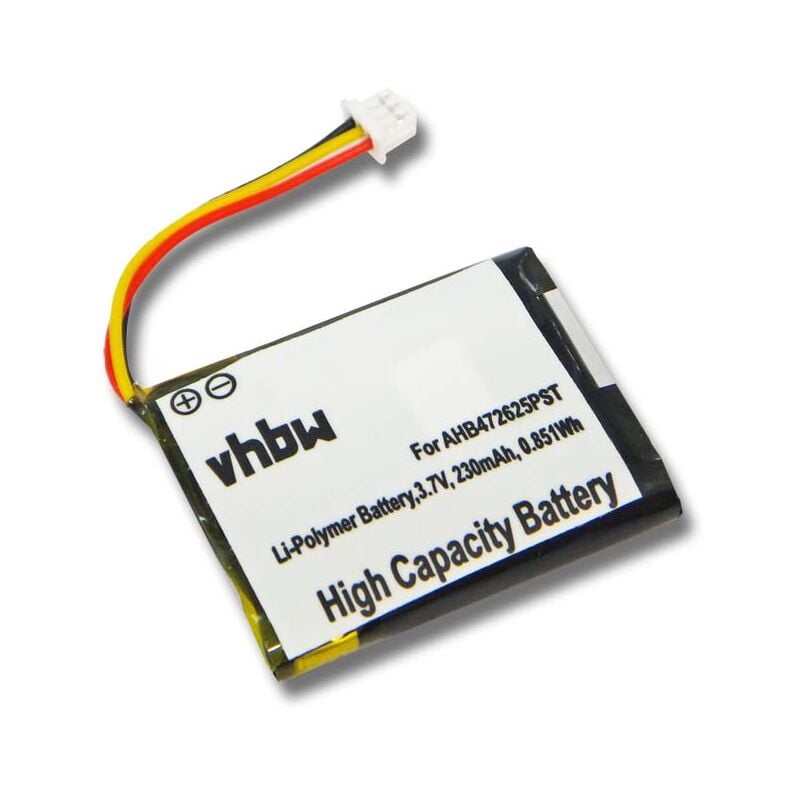 

Batería 230mAh (3.7V) para auriculares Headset Logitech H800 por 533-000067, AHB472625PST, L/N: 1109, L/N: 1110. - Vhbw