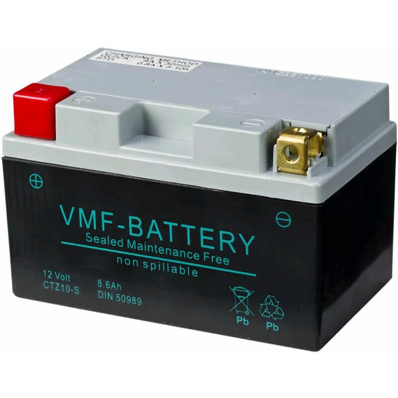 

Vmf Powersport - Batería AGM 12 V 8,6 Ah FA YTZ10-S - Plateado