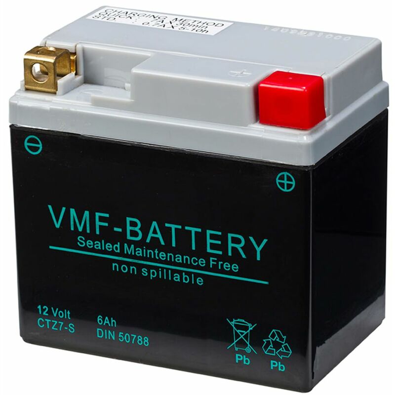 

VMF Powersport Batería AGM 12 V 6 Ah FA YTZ7-S - Negro