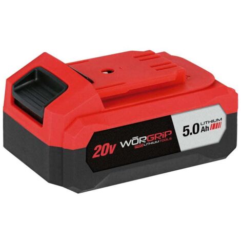 Batería worgrip 20v 5.0 ah carga rápida LED