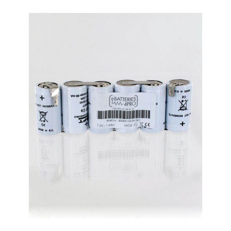 

Baterías Saft 7.2V 1.6Ah 6VNT Cs 804016 bloques autonomos de alumbrado de seguridad (BAAS)