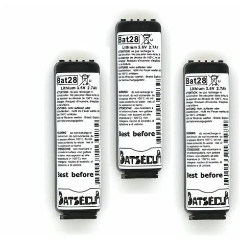 Batesecur 3 pz Batterie litio 3.6V 2,7Ah BAT28 compatibile BATLI28 BATLI38 Logisty