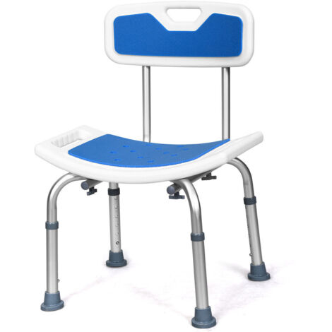 Bath Chair Shower Stool Safety Seat Bathroom Bathing Bench W/ Back Adjustable