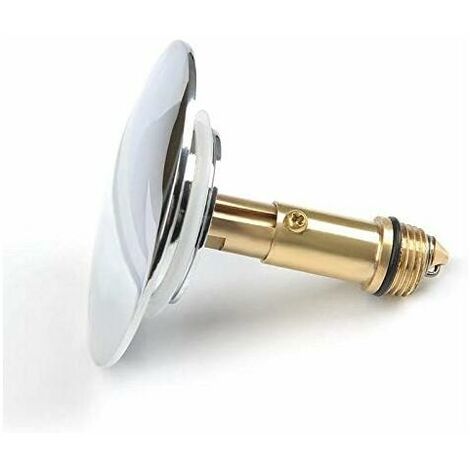 Bath drain plug for 43mm diameter sewers with innovative double seal brass and chrome finish