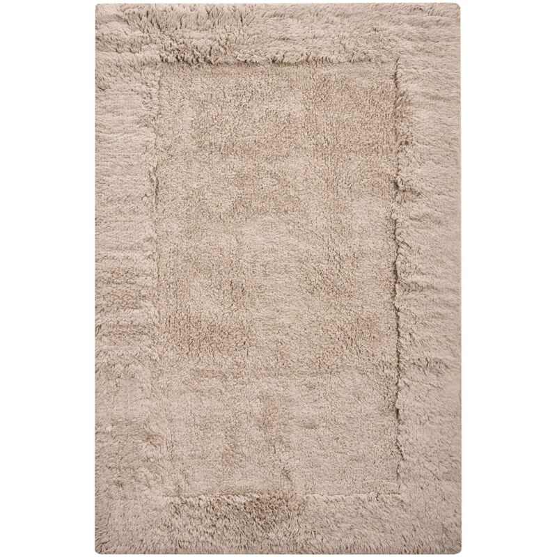 Beliani Bath Mat Light Brown Cotton 60 X 90 Cm Rectangular Shape Solid Colour Fluffy Bath Rug Bathroom Accessories Modern Design Babail