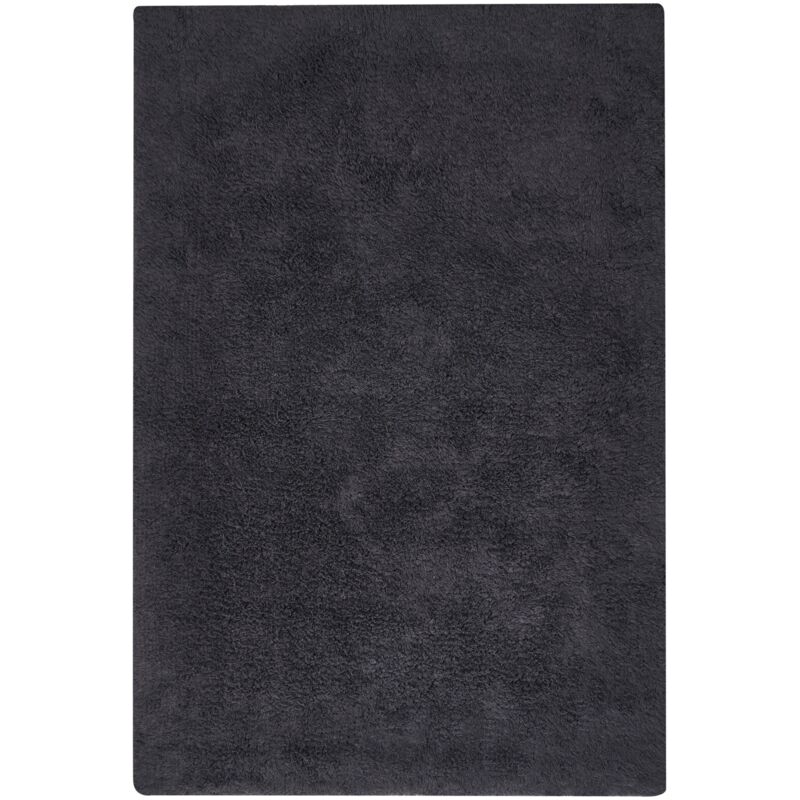 Beliani Bath Mat Black Cotton 60 X 90 Cm Rectangular Shape Solid Colour Fluffy Bath Rug Bathroom Accessories Modern Design Goela