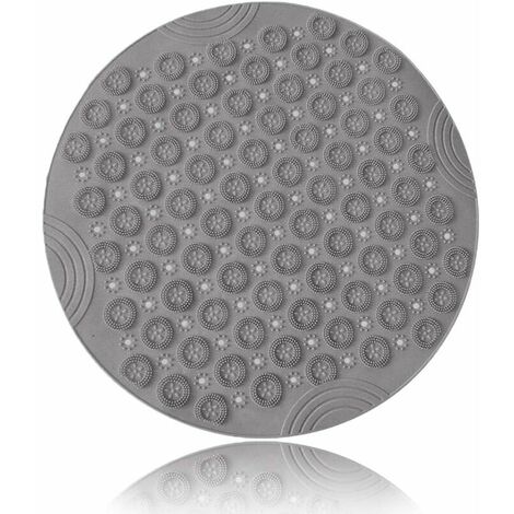 Bath Mat Non-Slip, Round Shape Shower Mats Mildew Resistant PVC Bathtub Mats with Suction Cups, Antibacterial Durable Mildew Resistant Foot Massage Mat for Bathroom -55 CM.DIA
