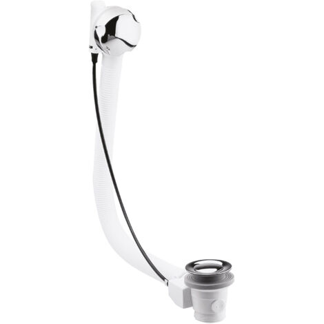 Bath Pop Up Waste with Round Overflow for Baths up to 10mm Thick - Chrome