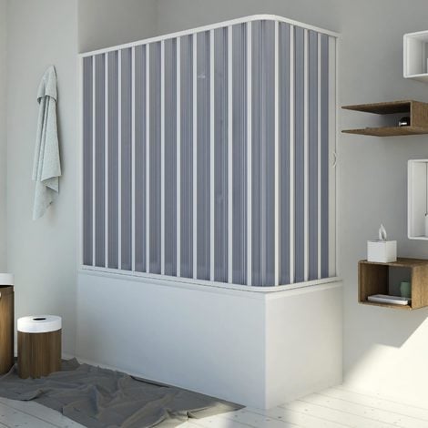 Bath screen in PVC mod. Santorini with side opening