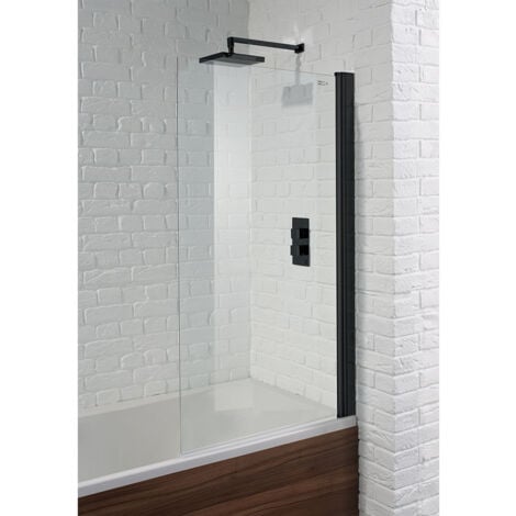 Bath Screen Single Panel 6mm Black - Aquadart