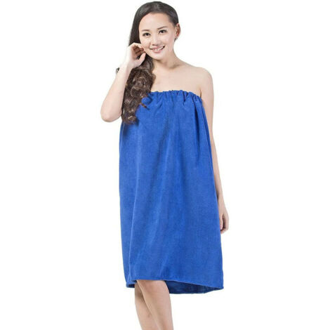 Bath Towel Set Soft Wool Bathrobe Hair Hat Super Absorbent (Royal Blue) 70140