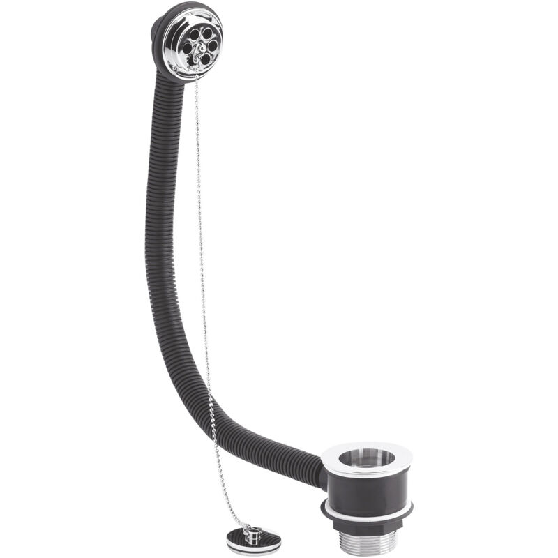 Balterley - Bath Waste with Overflow, Brass Plug & Ball Chain, for Baths up to 5mm - Chrome