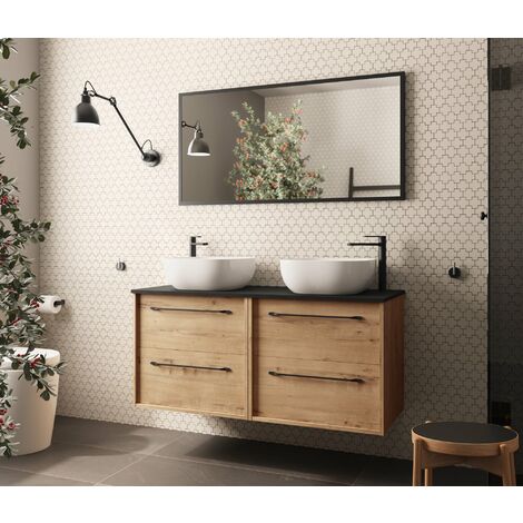 BATHME LENNOX Conjunto Mueble de Baño Completo con Encimera 120 Roble Ostippo Ebony - ref: B20004