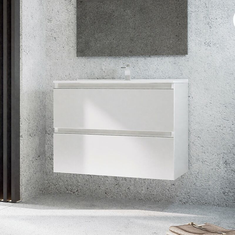

BATHME MADISON TOP Mueble+Lavabo Blanco Brillo - Medida: 80 CMS
