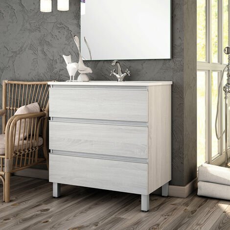 BATHME MADISON TOP Mueble de Baño con Lavabo 3 Cajones Hibernian - Medida: 80 cm - ref: CNB186HH+SA.LIECO8146
