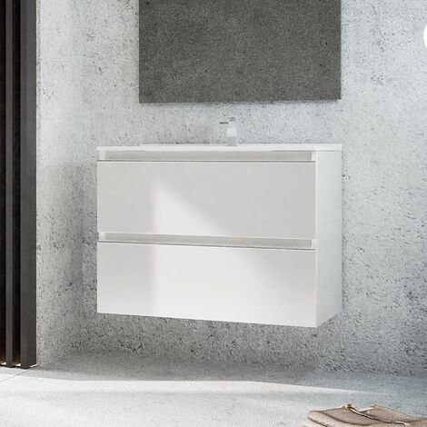 BATHME MADISON TOP Mueble de Baño con Lavabo Blanco Brillo - Medida: 70 cms - ref: CNB219LR+SA.LIECO7146
