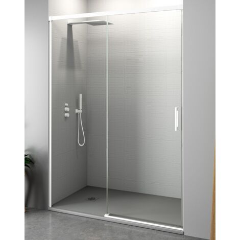 BATHME NIXON Mampara Frontal Ducha Fijo+Corredera Blanco - Medida: 119-124 cms - ref: YA11125200