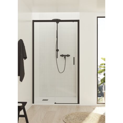 BATHME NOEL-1 Mampara Ducha 1 Fijo+1 Corredera Negro Transparente - Medida: 99-103 cm - ref: BF1N1P100