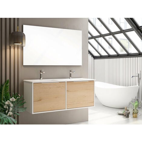 VICCO mueble bajo lavabo ILIAS blanco antracita - mueble de baño Armario  bajo