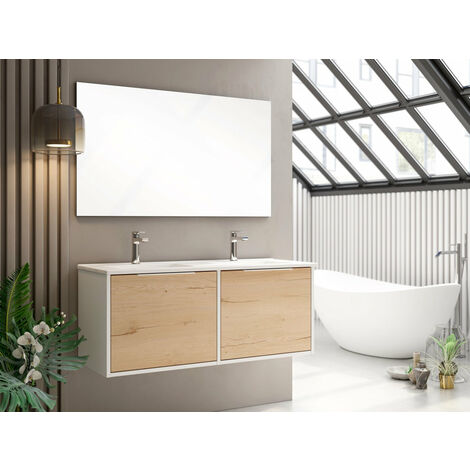 BATHME ONE Conjunto Mueble de Baño Completo 120 cm Blanco - ref: CNB5JRC+SA.LIECO121+CNB25G