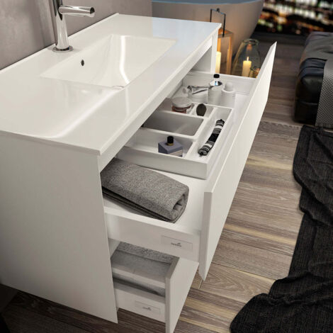 BATHME PARIS Mueble de Baño+Lavabo Blanco Mate - Medida: 80 cms - Medida: 80 cms - ref: CNB416LM+SA.LIECO8146