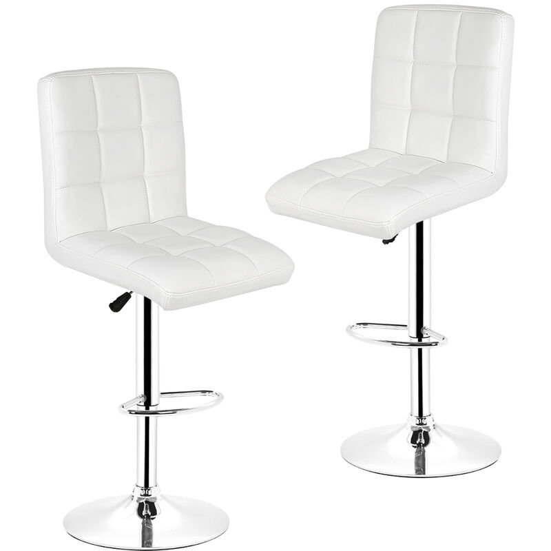 

BATHRINS® 2 taburetes de bar - Cómodo cojín - Contemporáneo, blanco