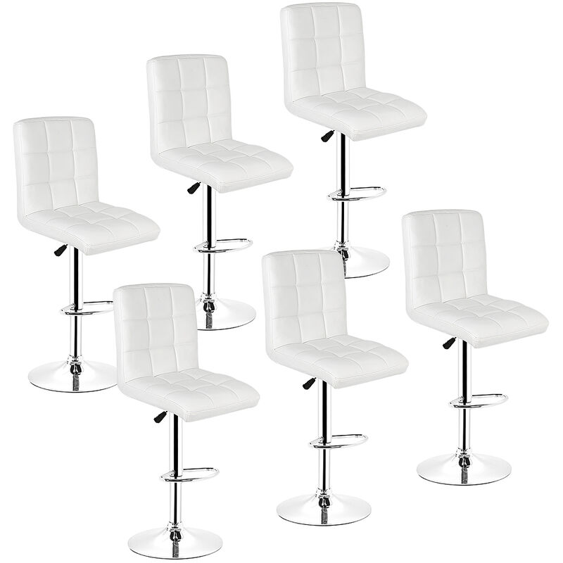 

BATHRINS® 6 taburetes de bar - Cómodo cojín - Contemporáneo, blanco