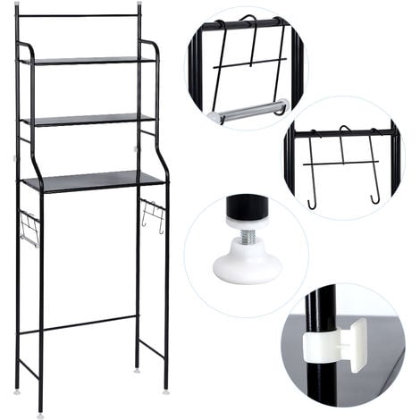 BATHRINS®Meuble de WC, Stockage rangement de salle de bain Blanc