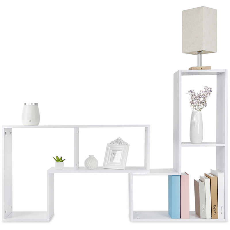 

®Mueble de TV, estante multifuncional blanco, mesa de café, estantería, dormitorio de la sala de estar, - Bathrins