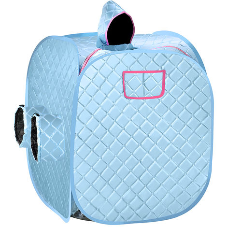 BATHRINS®Sauna Infrarouge, Accueil Sauna Portable Changement Tente Grand Espace Sauna Hammam pour L'intérieur Perte De Poids De Désintoxication Relaxation Minceur,pour deux personnes,bleu