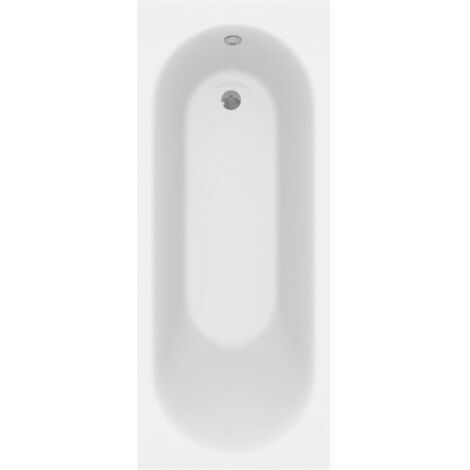 Bathroom 1700mm Curved Single Ended Straight Bath Tub Front Panel Acrylic White