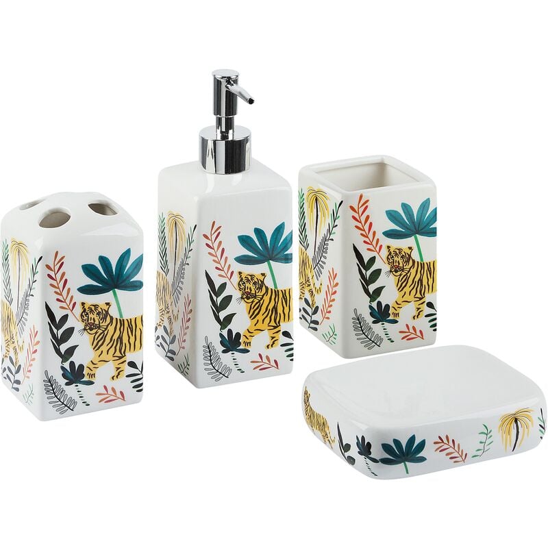 Bathroom Accessories Multicolour Jungle Motif Dolomite Soap Dispenser Codazzi - Multicolour