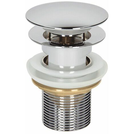 ARCHITECKT Bathroom Basin Clicker Waste Plug Slotted 1 1/4" Chrome Flat Mushroom