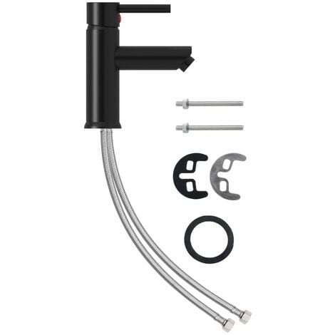 Bathroom Basin Faucet Black 130x176 mm vidaXL