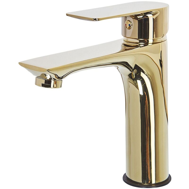 Bathroom Basin Tap Mixer Gold Brass Single Lever Berloi