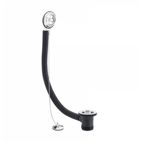 Bathroom Bath Combined Waste & Overflow with Plug Holder With Ball & Chain