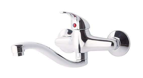 Bathroom Bath Kitchen Mixer Water Tap Chrome Plated Faucet Wall Mounted