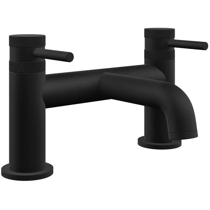 Core Matt Black Modern Round Style Bath Filler Bathroom Tap