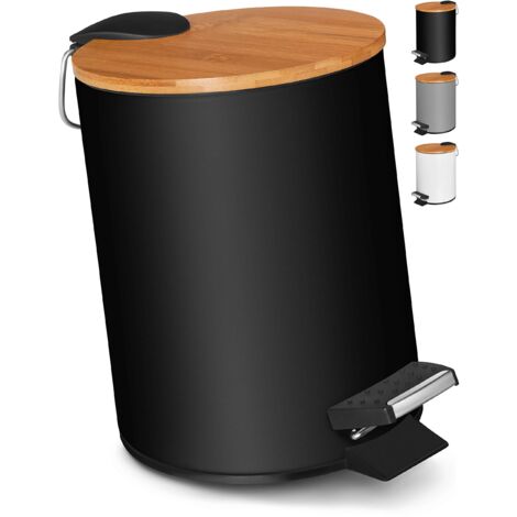 Bathroom Bin 3 Litre Stylish Pedal Soft Close Lid Inner Container