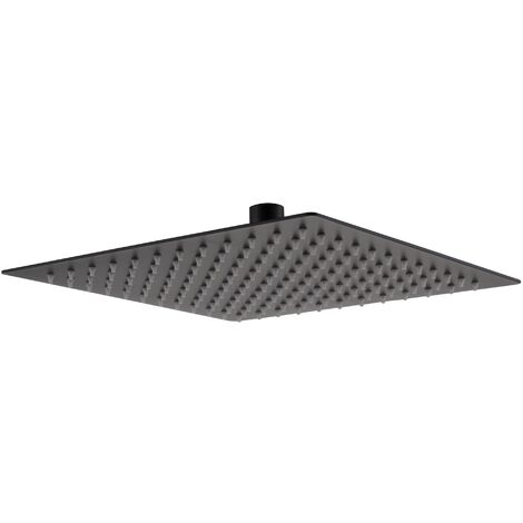 Bathroom Black Matt Square Rainfall Modern Overhead Shower Slim Head 250mm