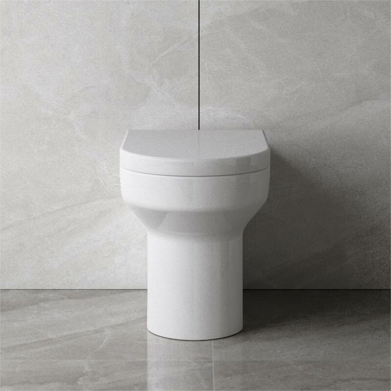 Bathroom btw Modern Round Ceramic Toilet Pan & Soft Close Seat wc