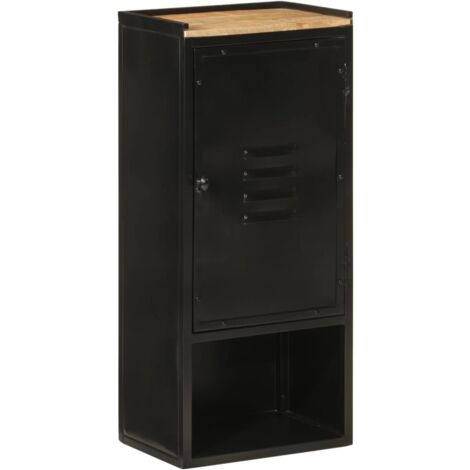 Bathroom Cabinet 40x27x90 cm Iron and Solid Wood Mango vidaXL