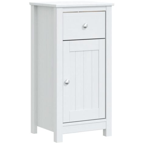 Bathroom Cabinet BERG White 40x34x80 cm Solid Wood Pine vidaXL