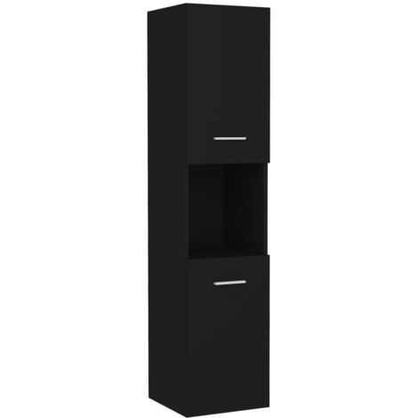 Bathroom Cabinet Black 30x30x130 cm Engineered Wood vidaXL