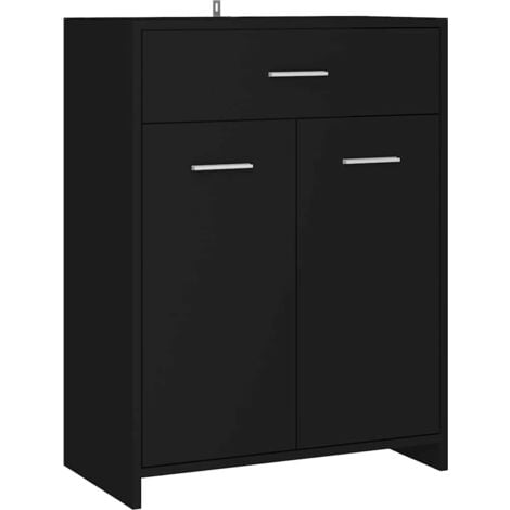 Bathroom Cabinet Black 60x33x80 cm Engineered Wood vidaXL
