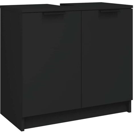 Bathroom Cabinet Black 64.5x33.5x59 cm Engineered Wood vidaXL