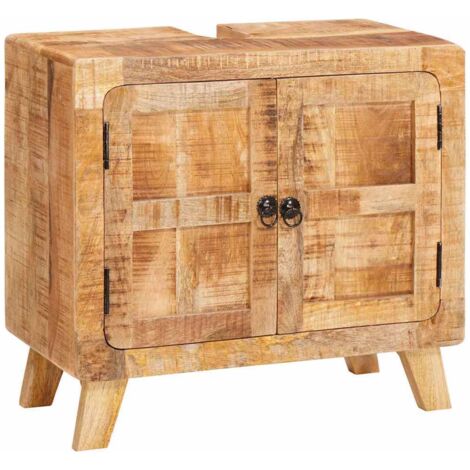 Bathroom Cabinet Brown Solid Mango wood and Engineered wood vidaXL