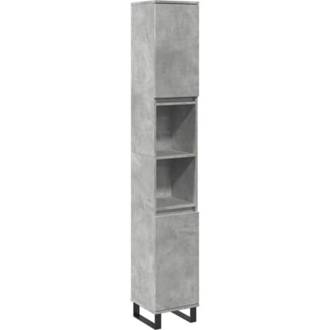 Bathroom Cabinet Concrete Grey 30x30x190 cm Engineered Wood vidaXL