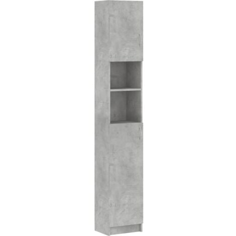 Bathroom Cabinet Concrete Grey 32x25.5x190 cm Chipboard