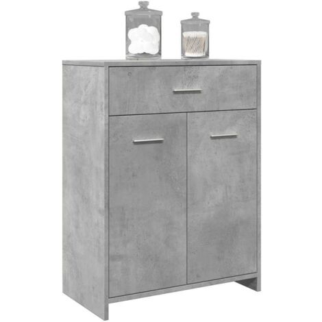 Bathroom Cabinet Concrete Grey 60x33x80 cm Engineered Wood vidaXL